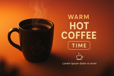 Warm Hot Coffee Time with Steaming Cup