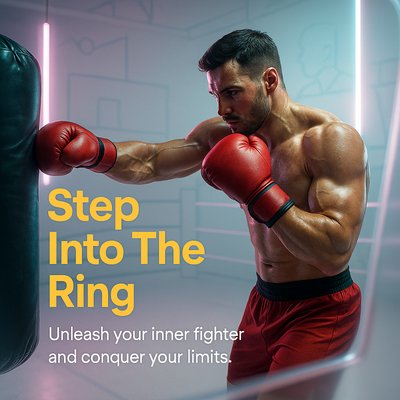 Dynamic Fitness Promotion Featuring Boxer in Training