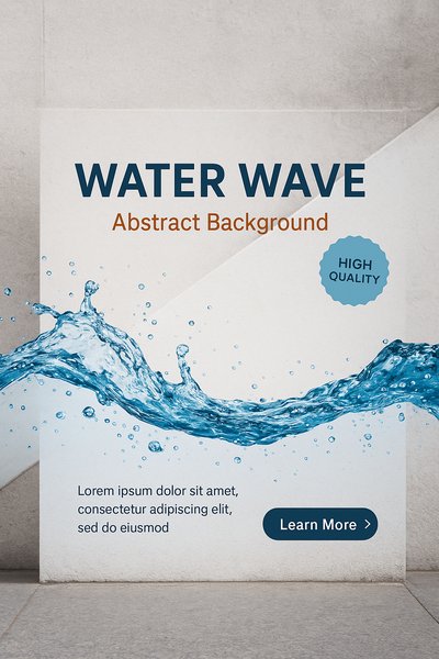 Dynamic Water Waves and Splashes on Abstract Background