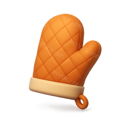 Stylish 3D Oven Mitt Icon with Padding