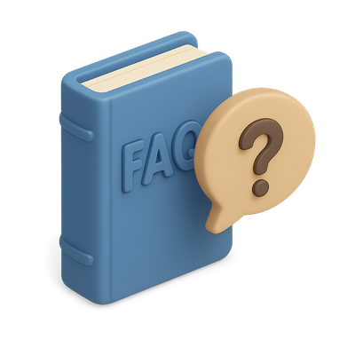 Stylish 3D Icon for FAQ Representation