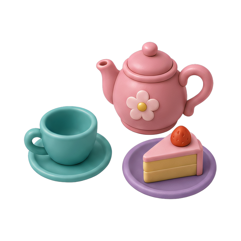 colorful tea party toy set