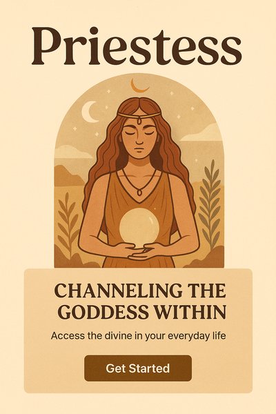 Boho Style Priestess Landing Page Slide Design