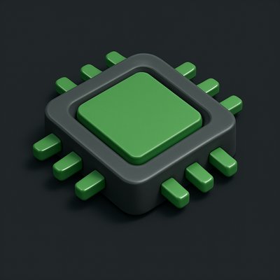 Detailed 3D Game Icon in Dark Colors