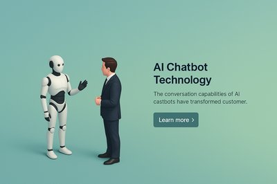 AI Chatbot Technology: Robotic Interaction with Businessman