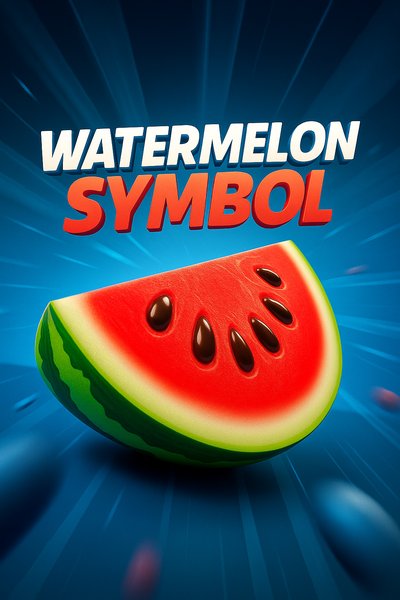 Dynamic Watermelon Symbol with Vibrant Colors