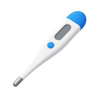 3D Medical Thermometer Icon in Isometric View
