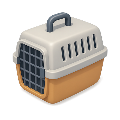 Stylish 3D Pet Carrier Icon for Animal Transport