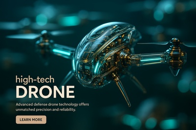High-Tech Drone with Glowing Micro-LEDs and Iridescent Details