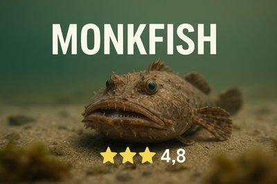 Underwater Photography of a Monkfish with Rating Stars