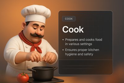 3D Culinary Design Featuring a Cook in Action