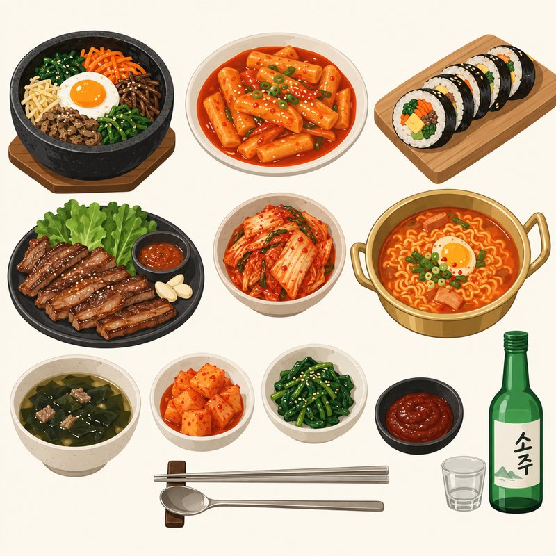 Korean food design elements pack