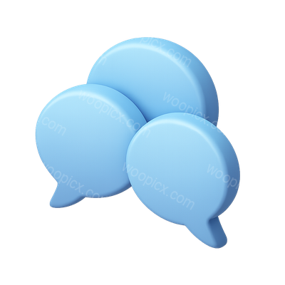 Stylish 3D Speech Bubbles Icon for Communication