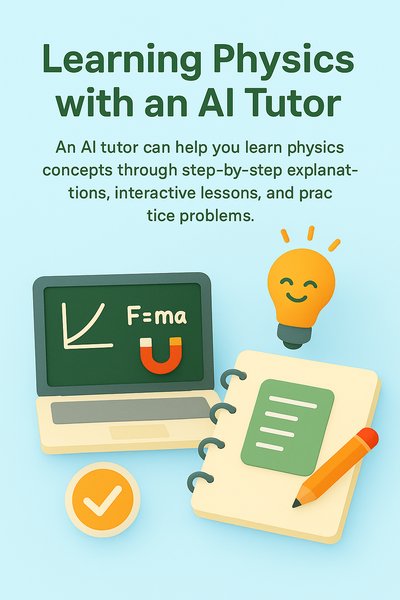Educational Graphic Promoting AI Physics Tutoring