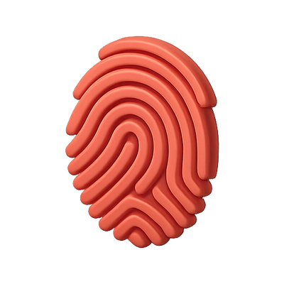 Stylized Fingerprint Icon in Modern Design