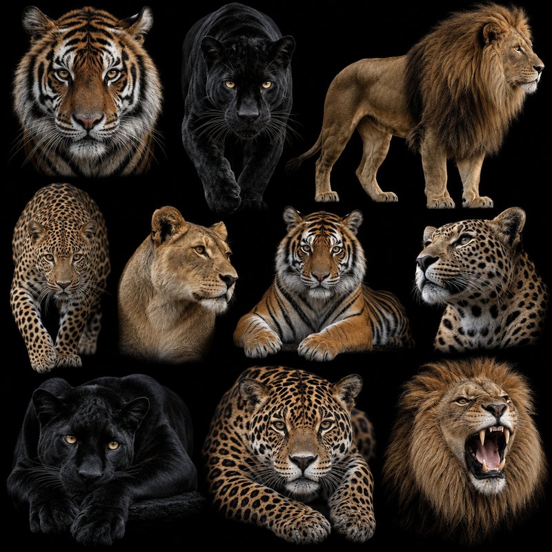 realistic big cats collection