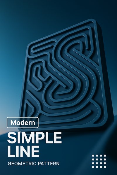 Modern 3D Geometric Pattern Illustration with Dynamic Elements