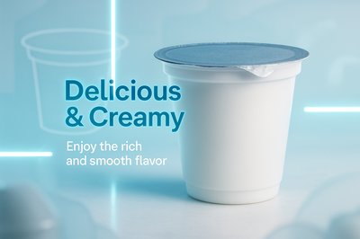 Product Advertisement for Creamy Dessert Cup