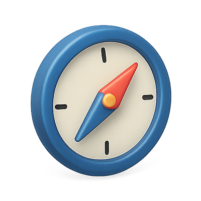 Stylized Clock Illustration with Colorful Dial