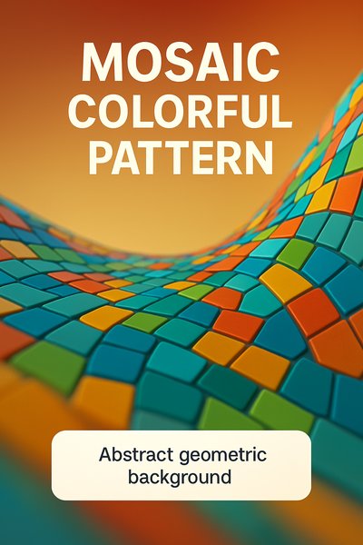 Vibrant Mosaic Pattern with Abstract Geometric Design