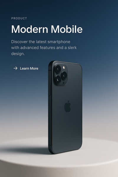 Stylish Mobile Page Design Featuring Modern Smartphone
