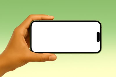 Green Phone Held Horizontally with Blank Screen