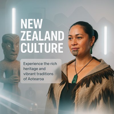 Cultural Representation of New Zealand with Traditional Elements