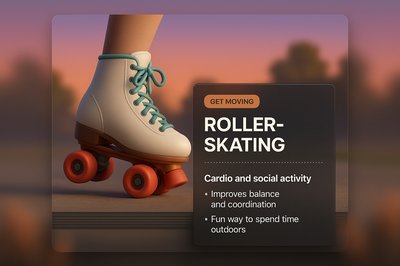 Engaging Roller-Skating Illustration with Informative Blocks