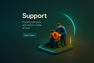 Realistic 3D Scene of Support and Comfort in Dark Palette