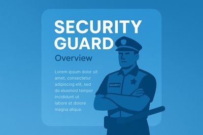 Professional Security Guard Overview with Gradient Background