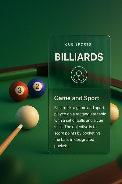 Stunning Billiards Page Design with 3D Elements