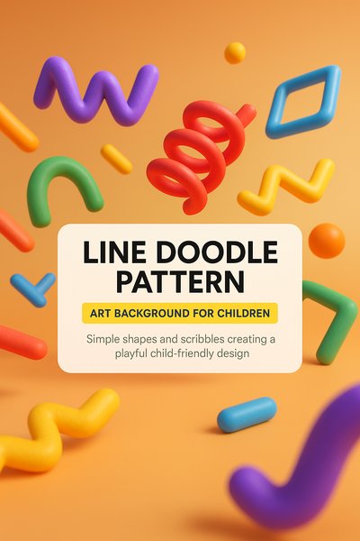 Playful Doodle Pattern Background for Children