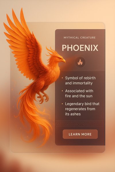 Stunning Phoenix Illustration with Informative Overlay
