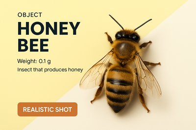 Modern Advertising Design Featuring a Honey Bee Cutout