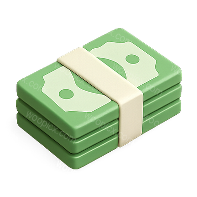 Stylized Illustration of Stacked Money Bundles