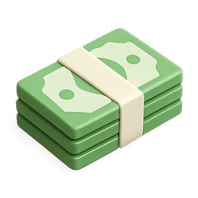 Stylized Illustration of Stacked Money Bundles