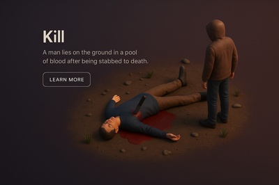 Realistic 3D Scene Depicting a Crime Scene from Above