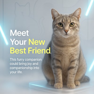 Promotional Image for Pet Adoption Featuring a Cat