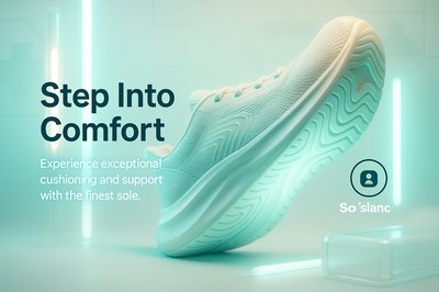 Promotional Graphic for Comfortable Footwear Featuring Modern Design