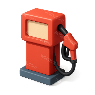 Stylized 3D Fuel Pump Icon for Gas Stations