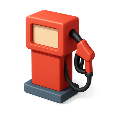 Stylized 3D Fuel Pump Icon for Gas Stations