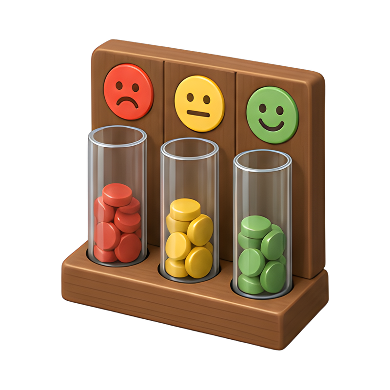 colorful voting tubes with smiles