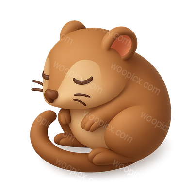 Cute Cartoon Sleeping Animal Illustration