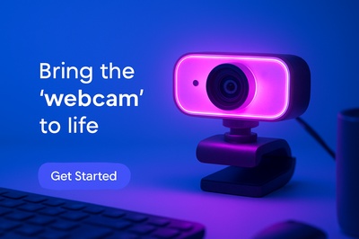 Fluorescent Webcam Glow with Neon Pink Light Effects