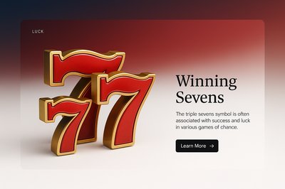 Stylish Triple 7 Symbol with Text and Action Button