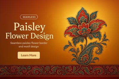 Seamless Paisley Flower Design Graphic for Decorative Use