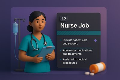 3D Nurse Job Illustration with Informative Design