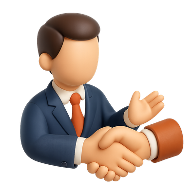 3D Broker Icon in Isometric View for Negotiation Themes