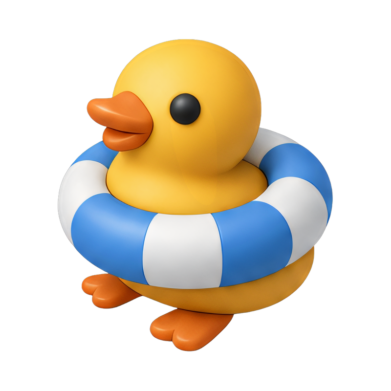 playful robot duck in pool