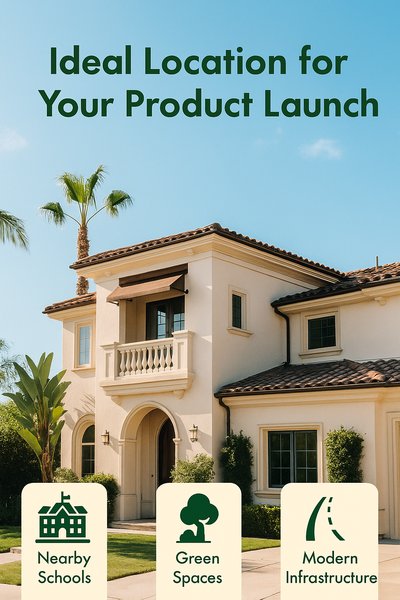 Promotional Real Estate Graphic Highlighting Features